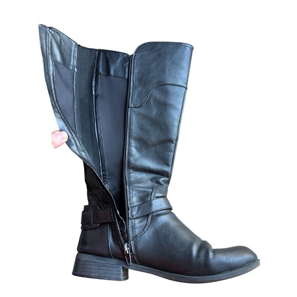 G by Guess Black Knee High Riding Boots Women’s 8M Zip Buckle Equestrian Style - Picture 14 of 14